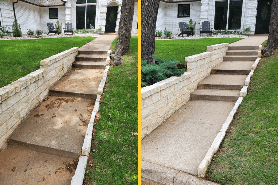 before and after Pressure Washing services in Denton TX